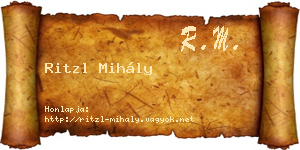 Ritzl Mihály névjegykártya