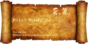 Ritzl Mihály névjegykártya